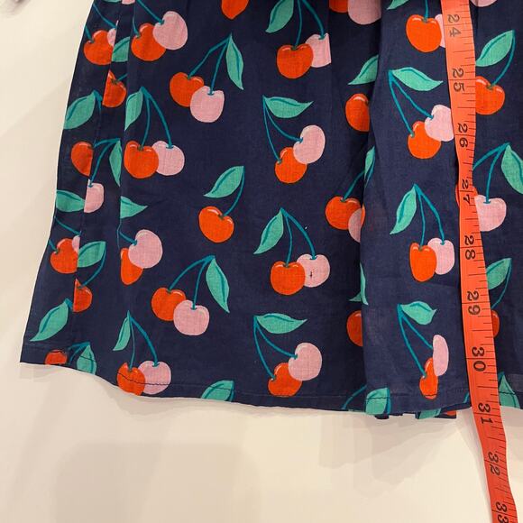 NWT Crewcuts Cherry Print Dress Girl’s 12 Navy Tiered Cotton Long Sleeve Cute - Picture 10 of 12